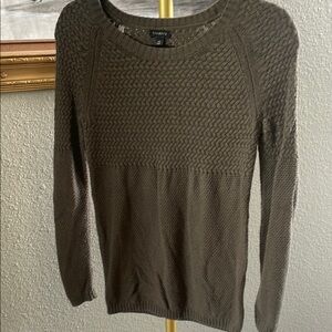 Talbots Brown Crew Neck Sweater with Textured Knit